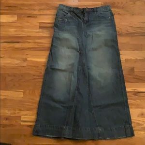 Long denim skirt